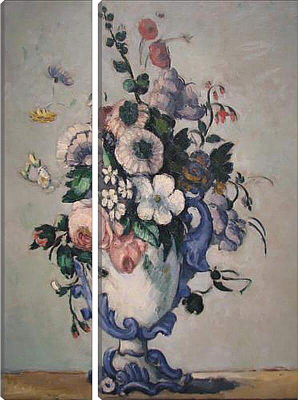 Модульная картина - Flowers in a Rococo Vase. Поль Сезанн