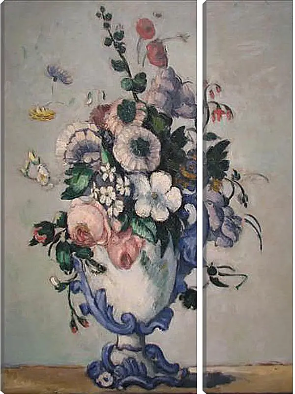 Модульная картина - Flowers in a Rococo Vase. Поль Сезанн