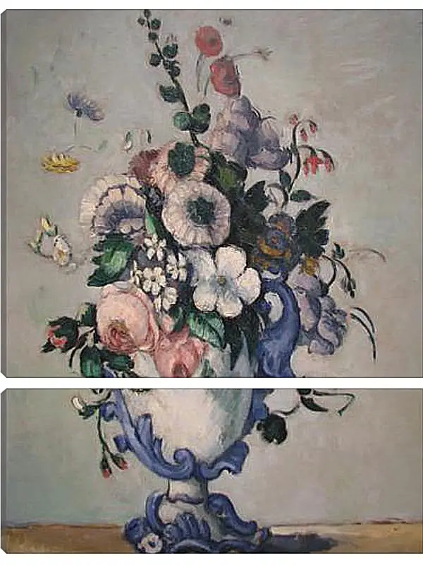 Модульная картина - Flowers in a Rococo Vase. Поль Сезанн