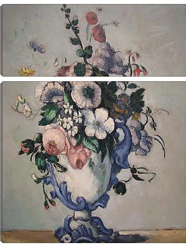 Модульная картина - Flowers in a Rococo Vase. Поль Сезанн