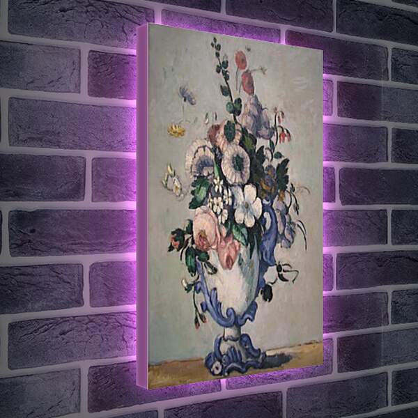 Лайтбокс световая панель - Flowers in a Rococo Vase. Поль Сезанн