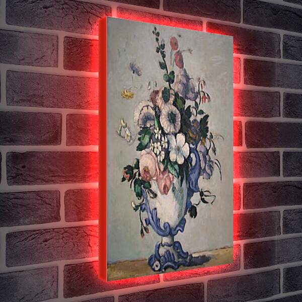 Лайтбокс световая панель - Flowers in a Rococo Vase. Поль Сезанн