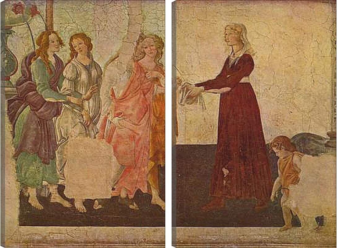 Модульная картина - Fresken aus der Lemmi-Villa bei Florenz. Сандро Боттичелли
