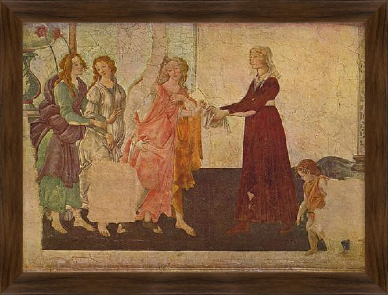 Картина в раме - Fresken aus der Lemmi-Villa bei Florenz. Сандро Боттичелли