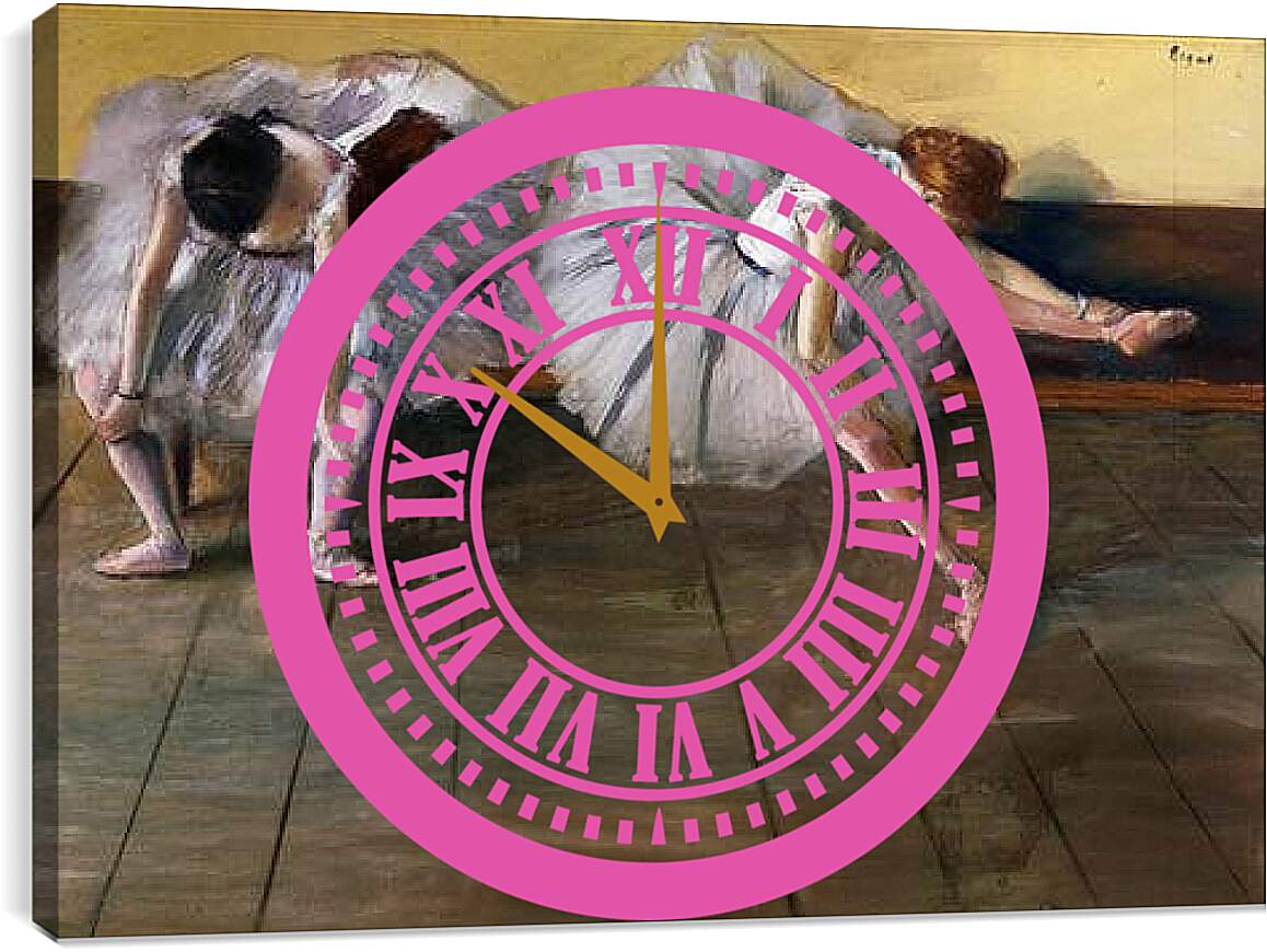 Часы картина - Отдыхающие балерины. Эдгар Дега