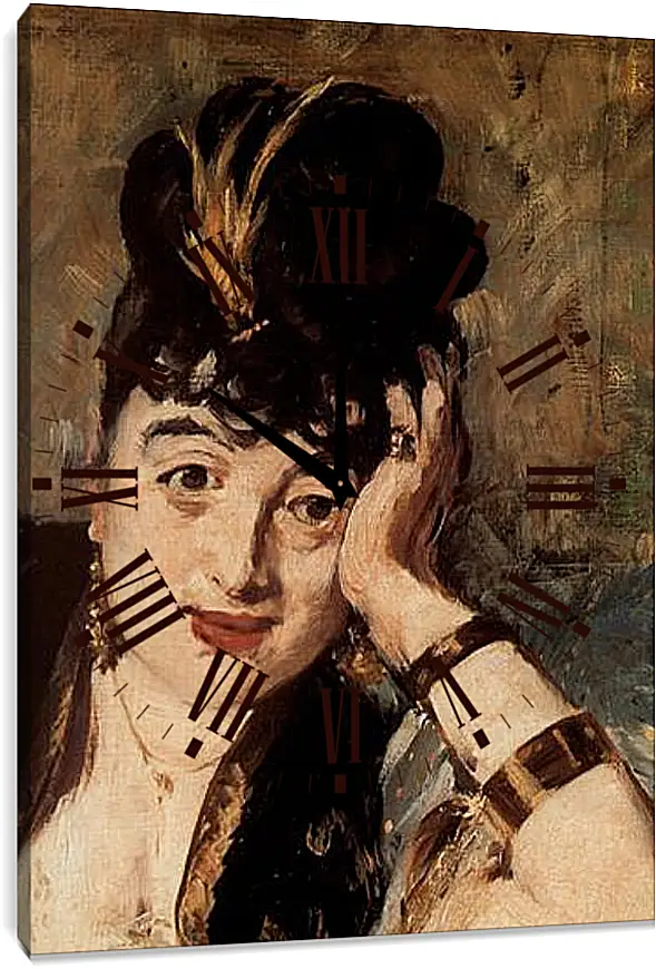 Часы картина - Woman with Fans (Detail). Эдуард Мане