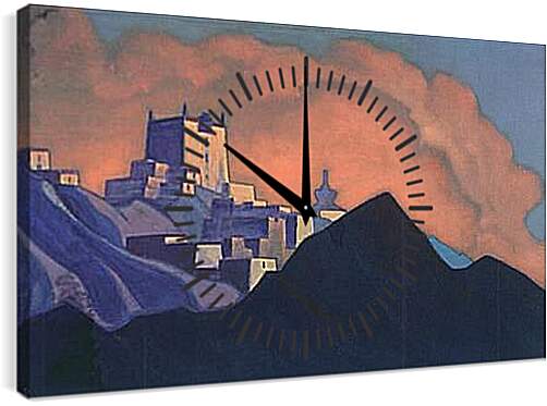 Часы картина - Монастырь Брахмапутра. Рерих Николай