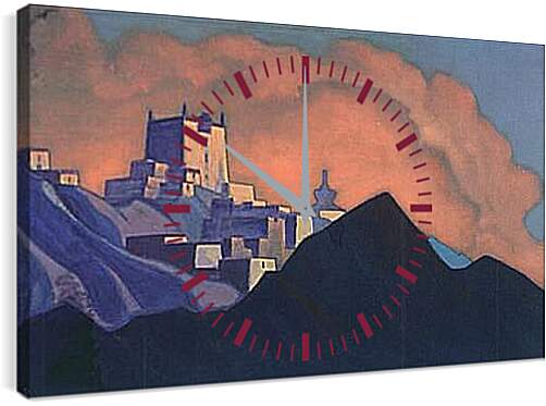 Часы картина - Монастырь Брахмапутра. Рерих Николай