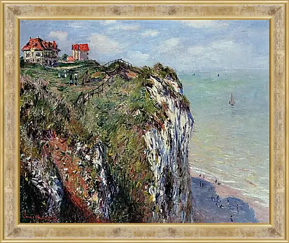 Картина в раме - The Cliff at Dieppe. Клод Моне