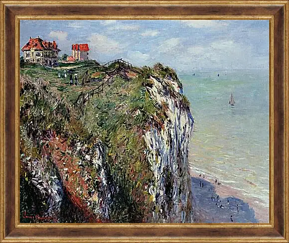 Картина в раме - The Cliff at Dieppe. Клод Моне