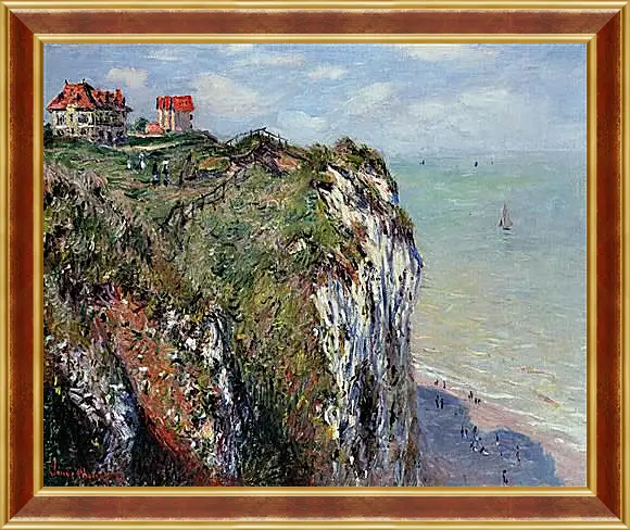 Картина в раме - The Cliff at Dieppe. Клод Моне