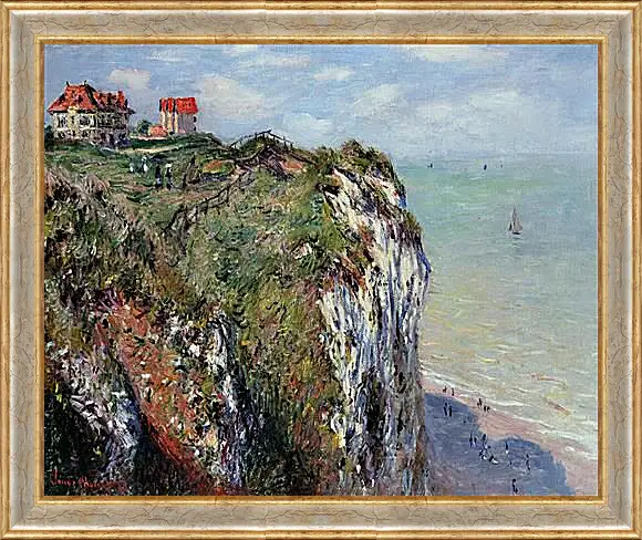 Картина в раме - The Cliff at Dieppe. Клод Моне