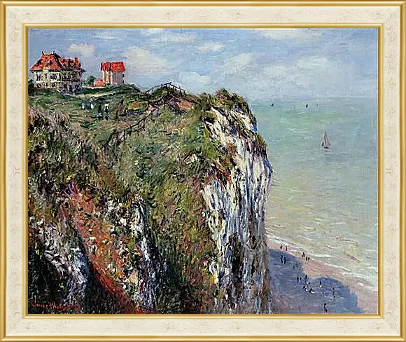 Картина в раме - The Cliff at Dieppe. Клод Моне