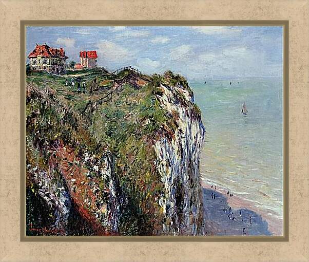 Картина в раме - The Cliff at Dieppe. Клод Моне