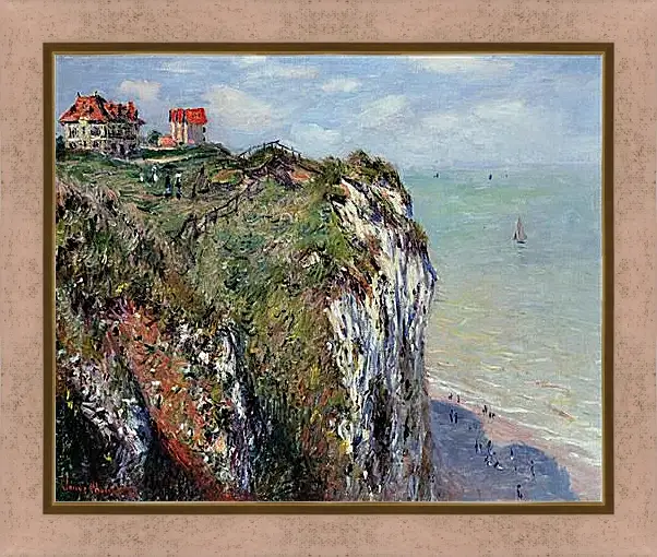 Картина в раме - The Cliff at Dieppe. Клод Моне