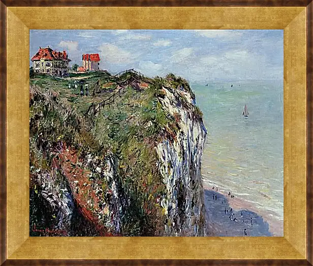 Картина в раме - The Cliff at Dieppe. Клод Моне