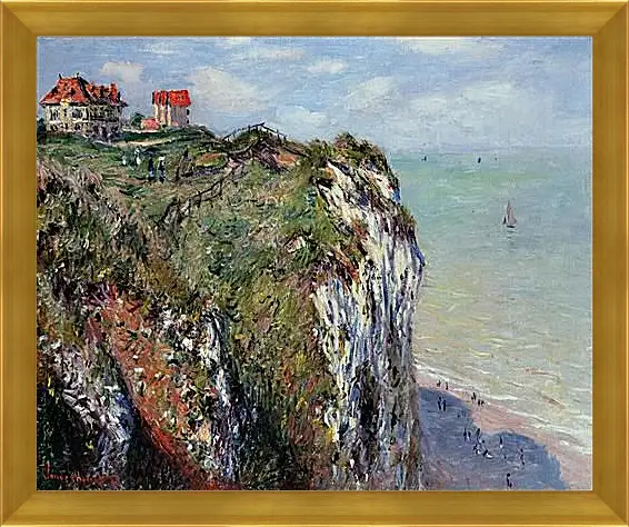 Картина в раме - The Cliff at Dieppe. Клод Моне