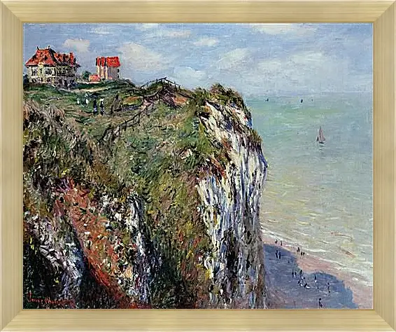 Картина в раме - The Cliff at Dieppe. Клод Моне