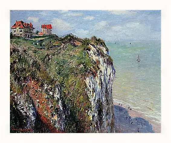 Картина в раме - The Cliff at Dieppe. Клод Моне