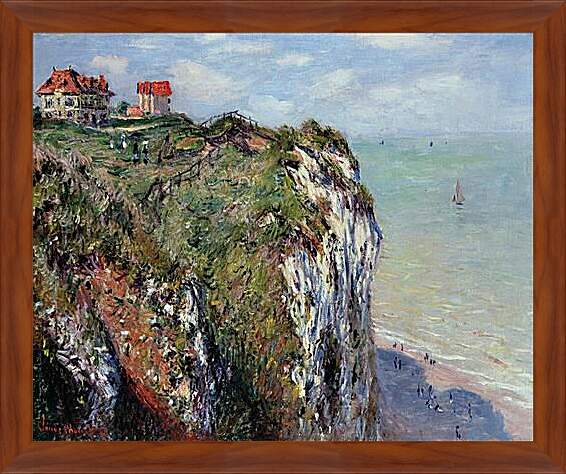 Картина в раме - The Cliff at Dieppe. Клод Моне