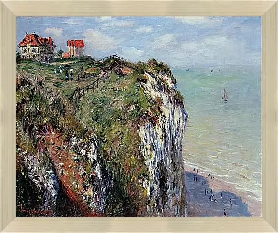 Картина в раме - The Cliff at Dieppe. Клод Моне