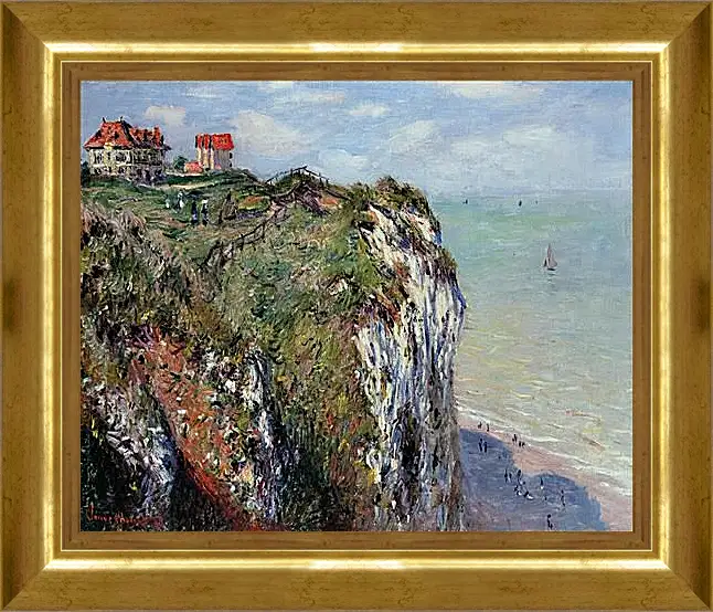 Картина в раме - The Cliff at Dieppe. Клод Моне