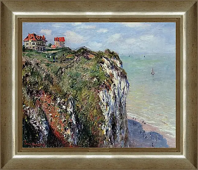 Картина в раме - The Cliff at Dieppe. Клод Моне