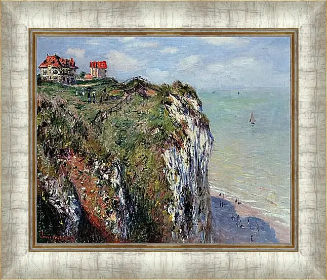 Картина в раме - The Cliff at Dieppe. Клод Моне