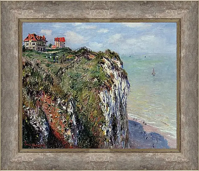 Картина в раме - The Cliff at Dieppe. Клод Моне