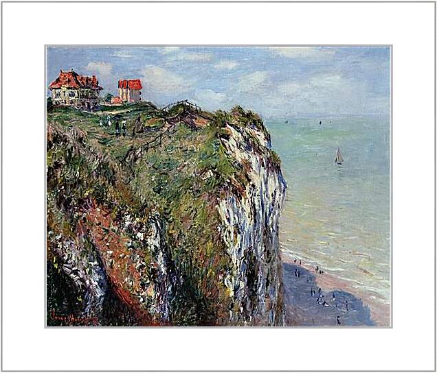 Картина в раме - The Cliff at Dieppe. Клод Моне