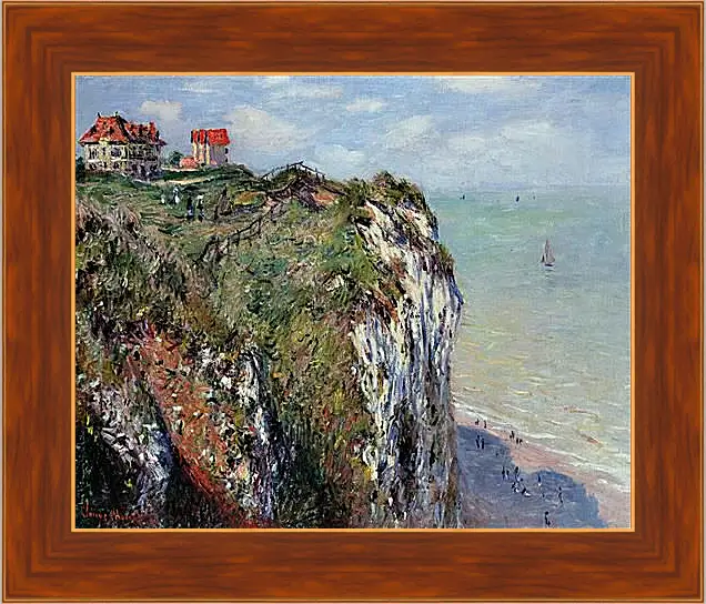 Картина в раме - The Cliff at Dieppe. Клод Моне