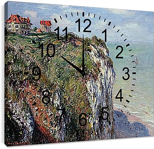 Часы картина - The Cliff at Dieppe. Клод Моне