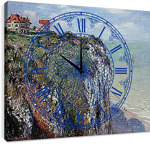 Часы картина - The Cliff at Dieppe. Клод Моне