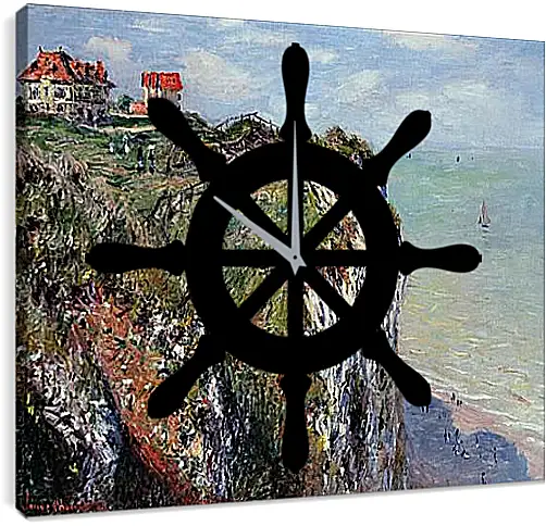 Часы картина - The Cliff at Dieppe. Клод Моне