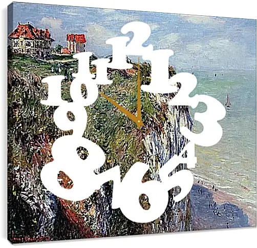 Часы картина - The Cliff at Dieppe. Клод Моне