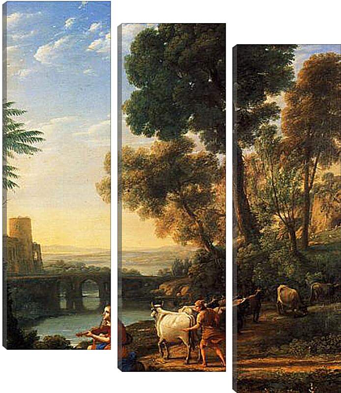 Модульная картина - Paysage avec Mercure enlevant les boeufs d Apollon. Лоррен Клод