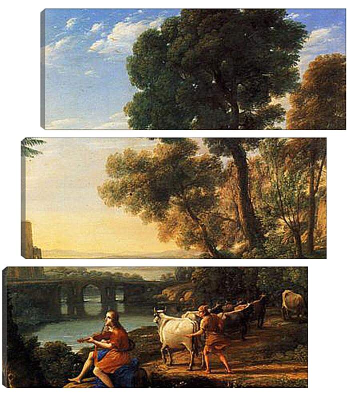 Модульная картина - Paysage avec Mercure enlevant les boeufs d Apollon. Лоррен Клод