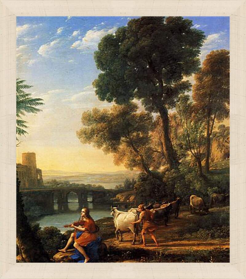 Картина в раме - Paysage avec Mercure enlevant les boeufs d Apollon. Лоррен Клод