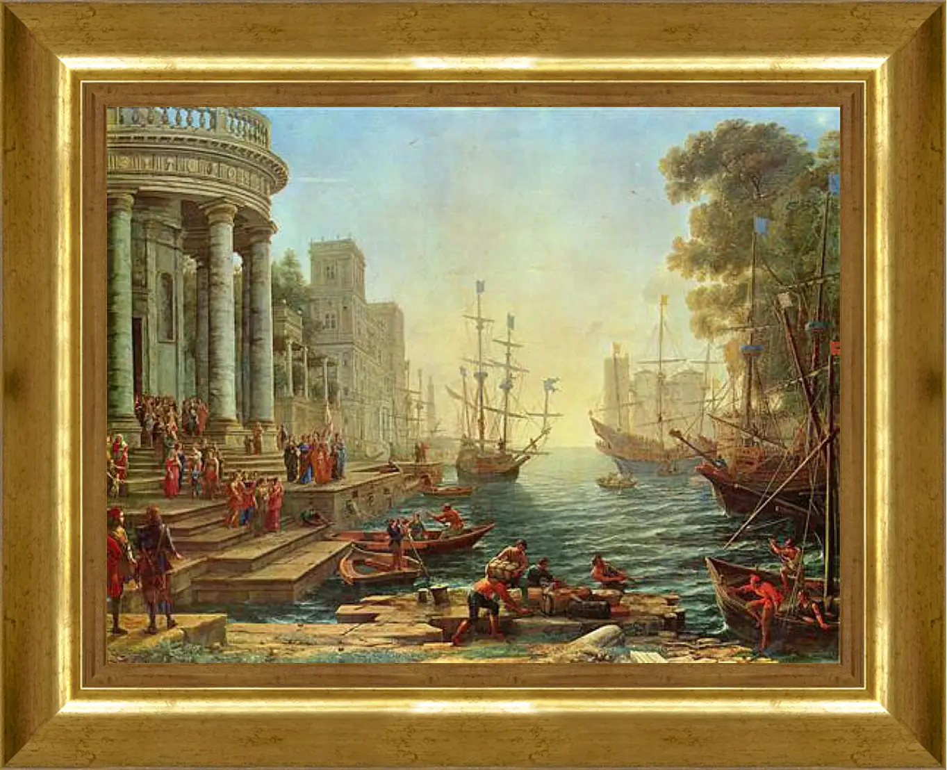 Картина в раме - Einschiffung der Heiligen Ursula. Лоррен Клод