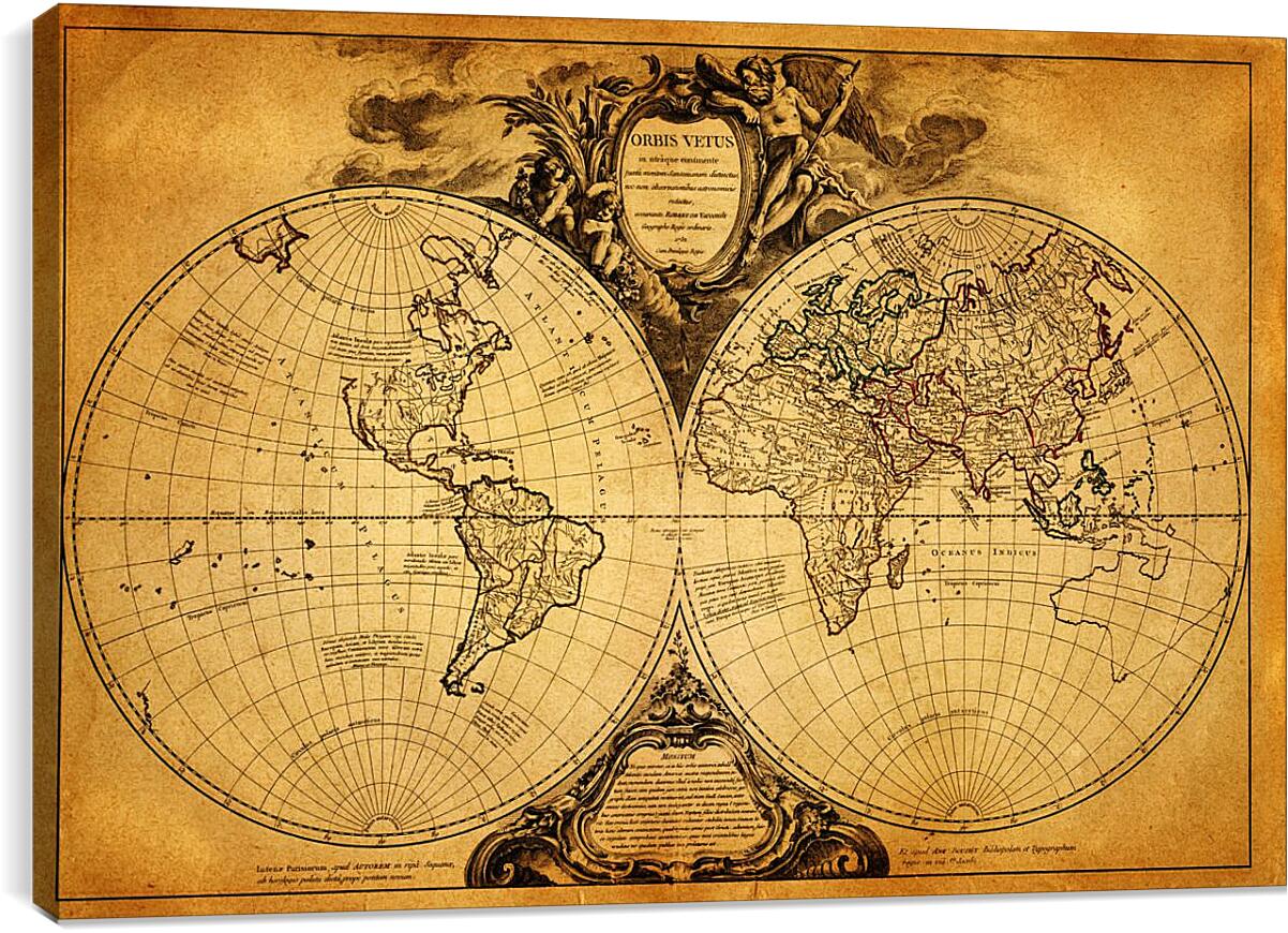 Постер и плакат - Старая карта мира