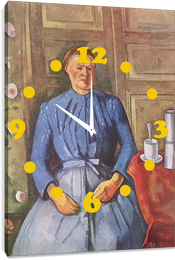 Часы картина - Woman with Coffee Can. Поль Сезанн