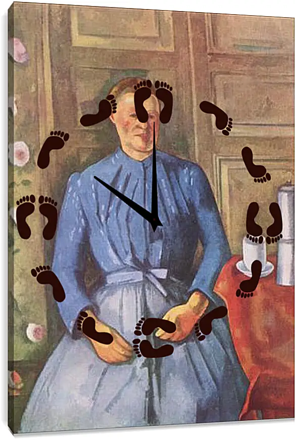 Часы картина - Woman with Coffee Can. Поль Сезанн