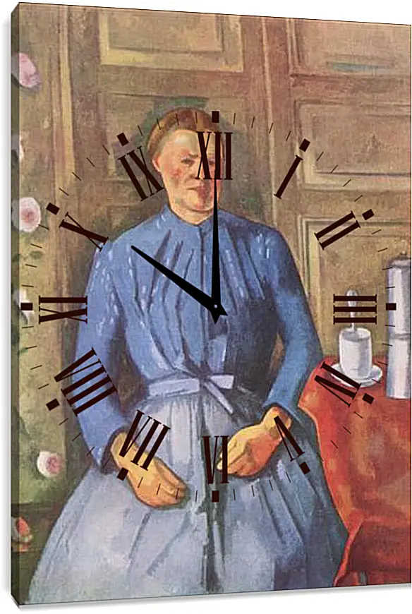 Часы картина - Woman with Coffee Can. Поль Сезанн