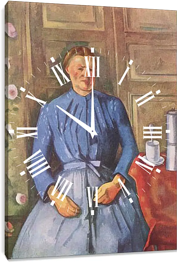 Часы картина - Woman with Coffee Can. Поль Сезанн