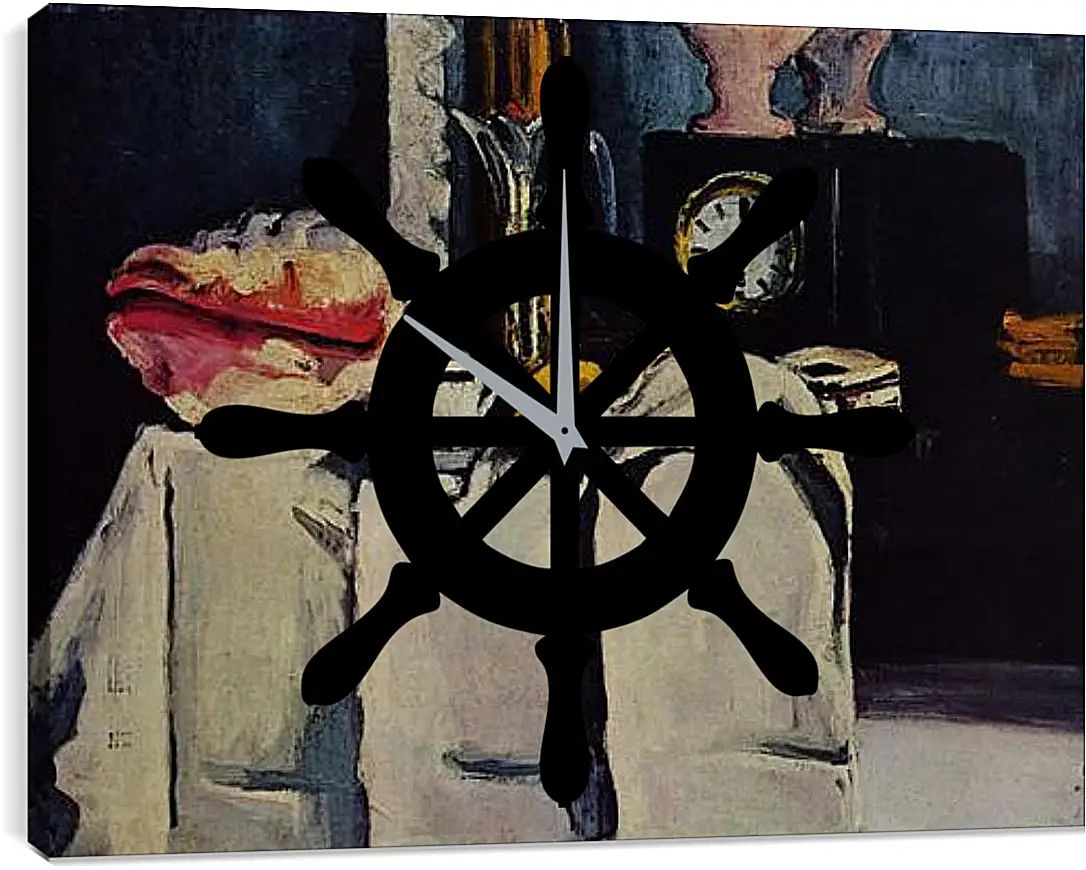 Часы картина - The Black Marble Clock. Поль Сезанн