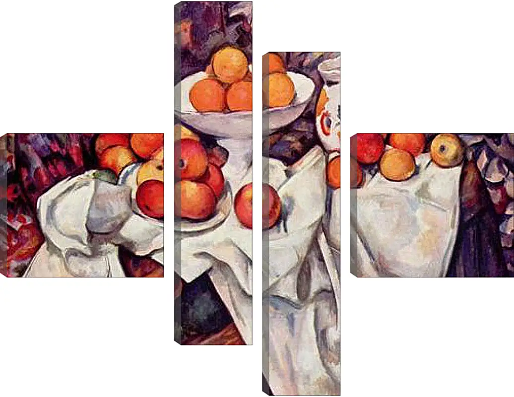 Модульная картина - Still Life with Apples and Oranges. Поль Сезанн