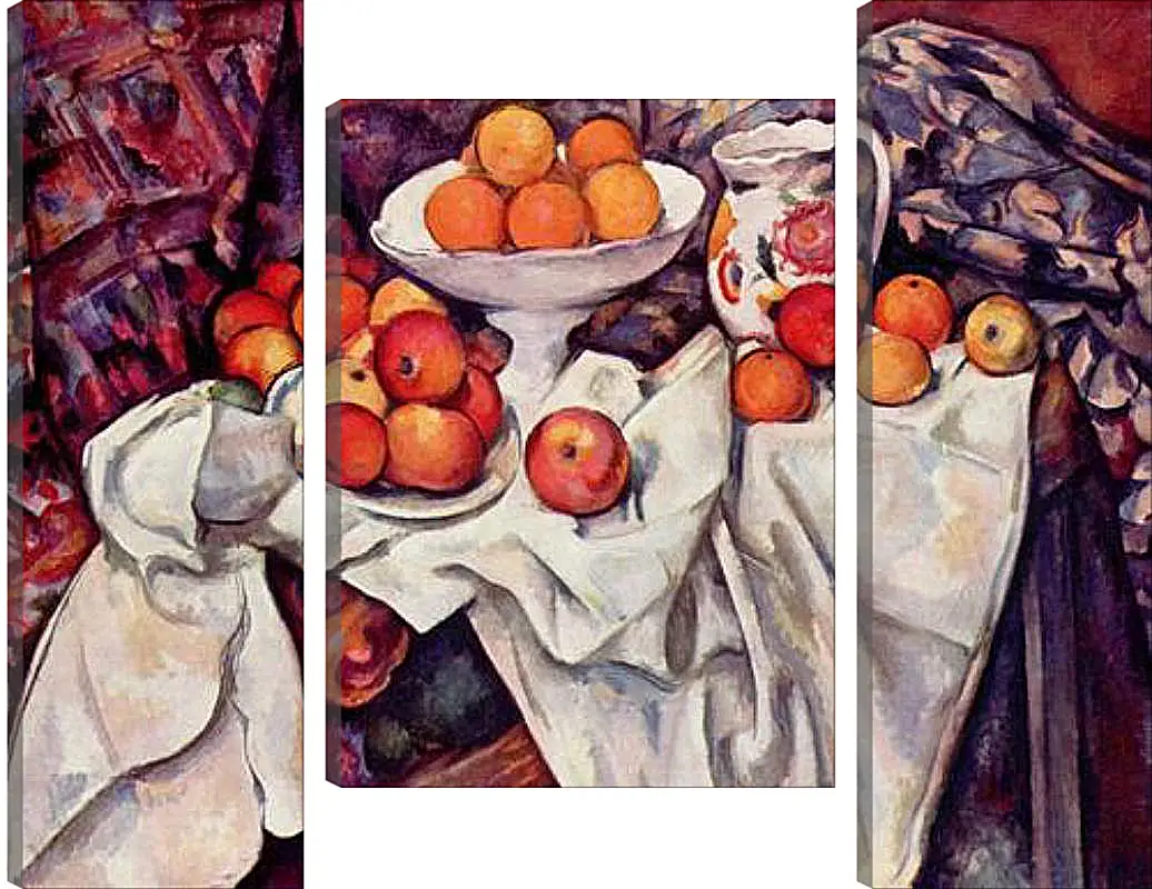 Модульная картина - Still Life with Apples and Oranges. Поль Сезанн