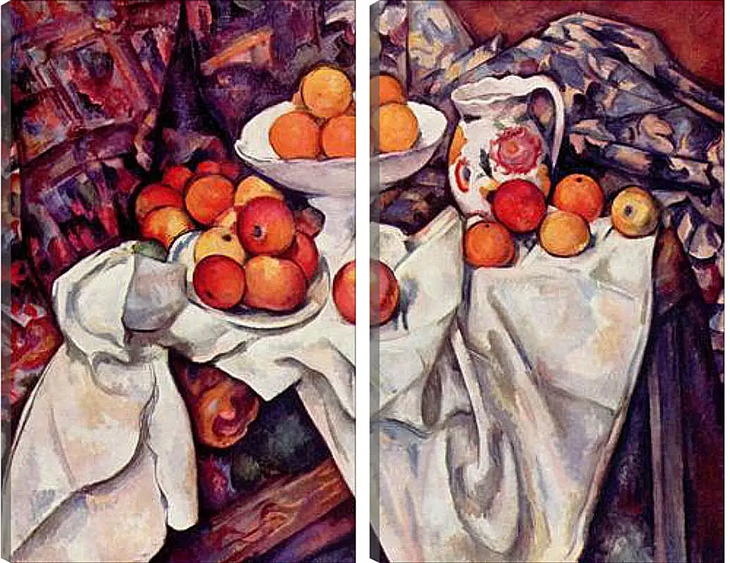 Модульная картина - Still Life with Apples and Oranges. Поль Сезанн