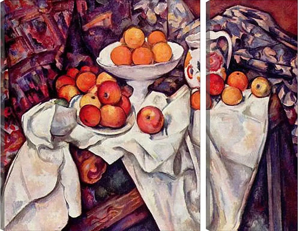 Модульная картина - Still Life with Apples and Oranges. Поль Сезанн