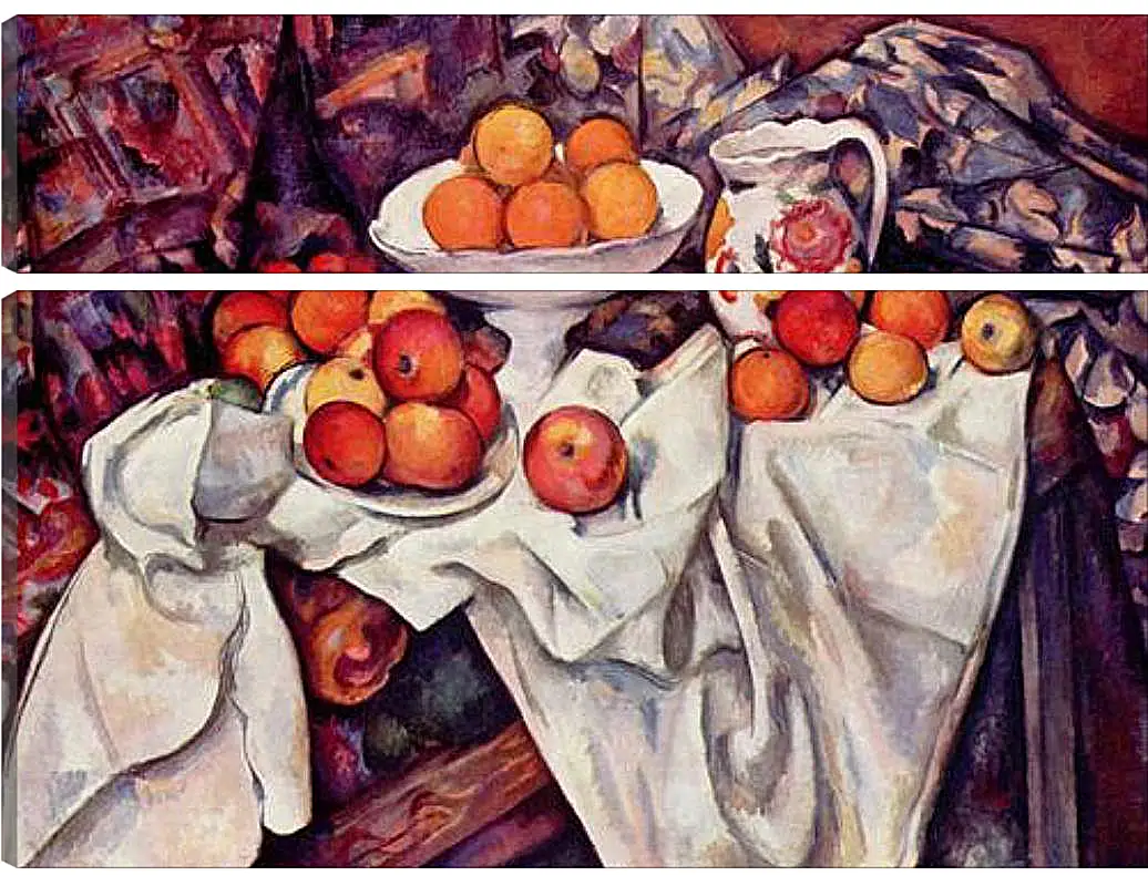 Модульная картина - Still Life with Apples and Oranges. Поль Сезанн